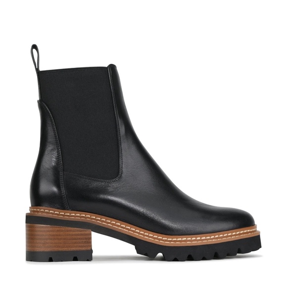 EOS Linear Leather Ankle Boot in Black - Picture 1 of 8